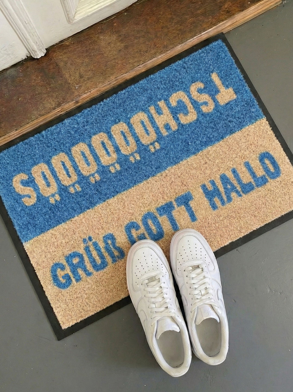 GRÜß GOTT HALLO - FUßMATTE (BLAU)